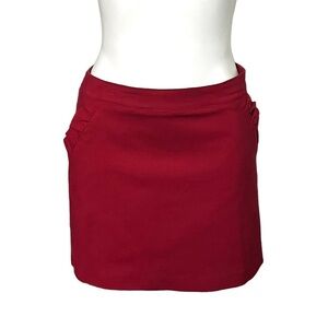 Forever 21 Ruffle Trim Mini Skirt Size 29 (8) Maroon